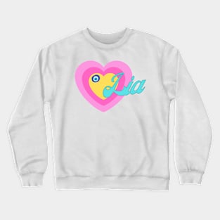 Lia in Colorful Heart Illustration Crewneck Sweatshirt